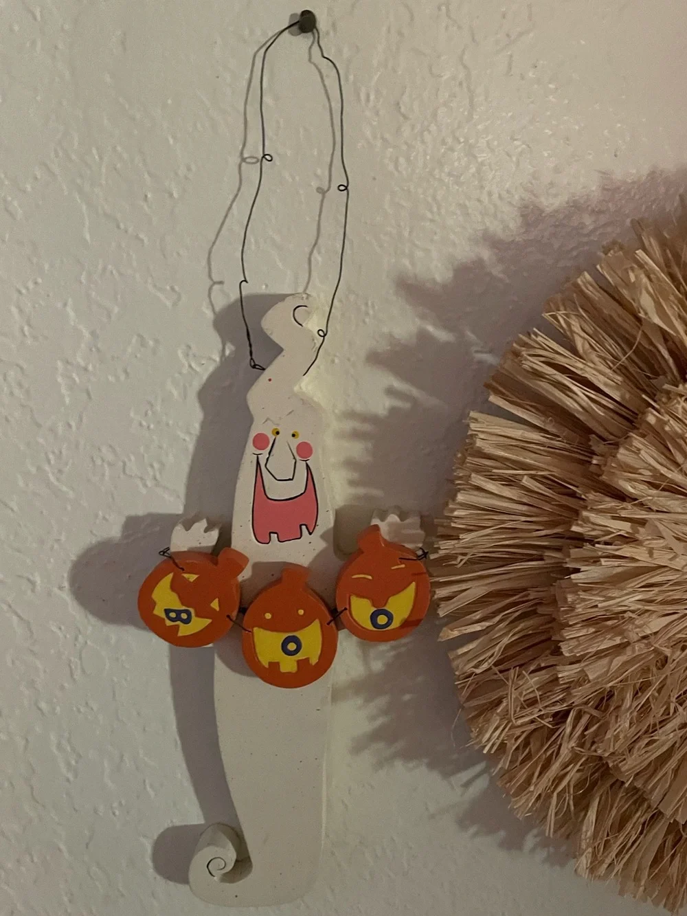 Vintage wooden Halloween Ghost wall hanging decor